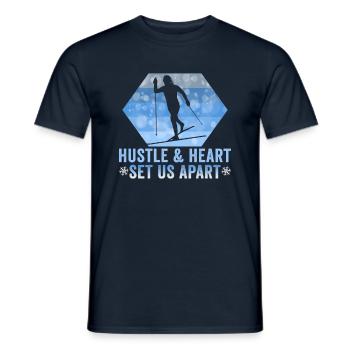 Cross-country biathlon cross-country skiers - Men's T-Shirt - navy - Front - AI Model Male 178 light (178cm)