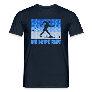 Langläufer Biathlon Skilangläufer - Männer T-Shirt - Navy - Vorne - AI Model Male 178 light (178cm)