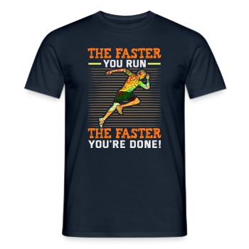 Running Marathon Runner Running - Men's T-Shirt - navy - Front - AI Model Male 178 light (178cm)