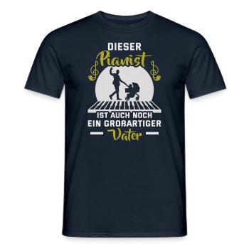 Pianist Vatertag Klavierspieler Musiker - Männer T-Shirt - Navy - Vorne - AI Model Male 178 light (178cm)