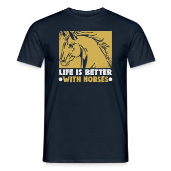 Design équestre et équestre pour les amoureux des chevaux - T-shirt homme - marine - Devant - AI Model Male 178 light (178cm)
