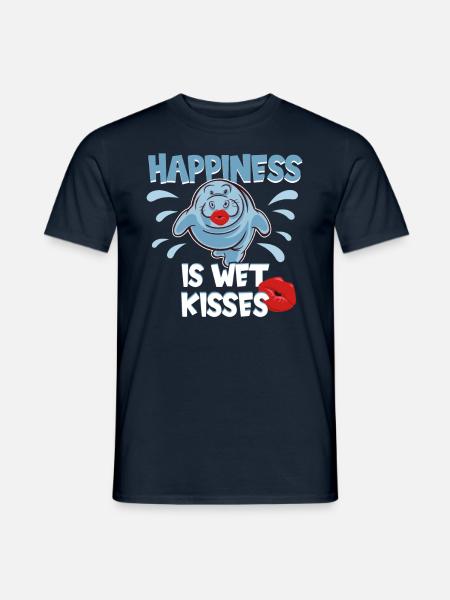 Cold Nose Warm Heart Manatee mollige Seekuh - Männer T-Shirt - Navy