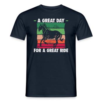 Design équestre et équestre pour les amoureux des chevaux - T-shirt homme - marine - Devant - AI Model Male 178 light (178cm)