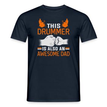 Schlagzeuger Vatertag Musiklehrer - Männer T-Shirt - Navy - Vorne - AI Model Male 178 light (178cm)