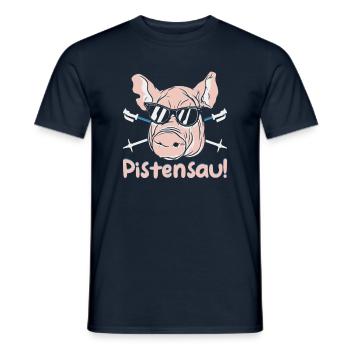 Skifahrer Pistensau Ski - Männer T-Shirt - Navy - Vorne - AI Model Male 178 light (178cm)