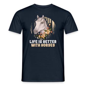 Design équestre et équestre pour les amoureux des chevaux - T-shirt homme - marine - Devant - AI Model Male 178 light (178cm)