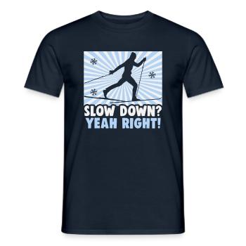 Cross-country biathlon cross-country skiers - Men's T-Shirt - navy - Front - AI Model Male 178 light (178cm)