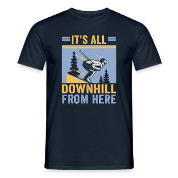 Skifahrer It's all downhill from here Ski - Männer T-Shirt - Navy - Vorne - AI Model Male 178 light (178cm)