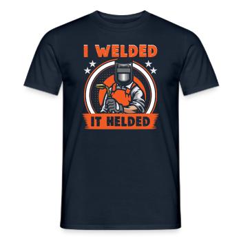 Welder slogan design for metal workers - Men's T-Shirt - navy - Front - AI Model Male 178 light (178cm)