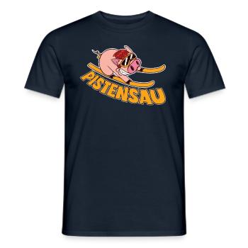 Skifahrer Pistensau Ski - Männer T-Shirt - Navy - Vorne - AI Model Male 178 light (178cm)