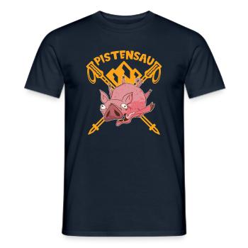 Skifahrer Pistensau Ski - Männer T-Shirt - Navy - Vorne - AI Model Male 178 light (178cm)