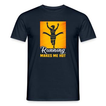 Running Marathon Runner Running - Men's T-Shirt - navy - Front - AI Model Male 178 light (178cm)
