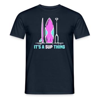 Sup Stand Up Paddle Design Sup Board Paddeln - Men's T-Shirt - navy - Front - AI Model Male 178 light (178cm)