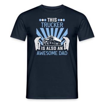 Trucker Vatertag Fernfahrer LKW Fahrer - Männer T-Shirt - Navy - Vorne - AI Model Male 178 light (178cm)