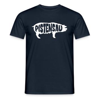Skifahrer Pistensau Ski - Männer T-Shirt - Navy - Vorne - AI Model Male 178 light (178cm)