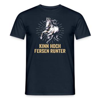 Reiter und Reitsport Design für Pferdeliebhaber - Männer T-Shirt - Navy - Vorne - AI Model Male 178 light (178cm)