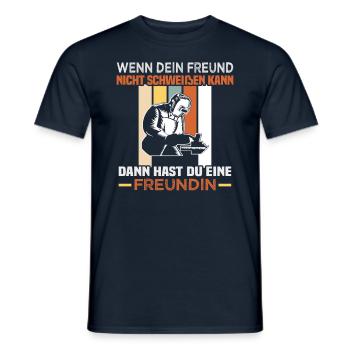 Welder slogan design for metal workers - Men's T-Shirt - navy - Front - AI Model Male 178 light (178cm)