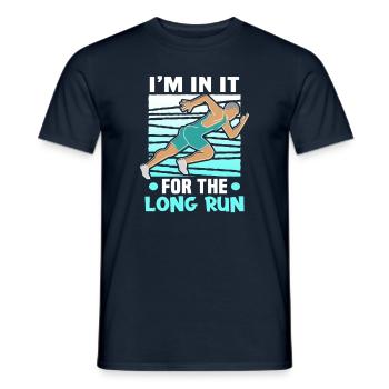 Running Marathon Runner Running - Men's T-Shirt - navy - Front - AI Model Male 178 light (178cm)