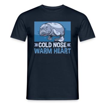 Cold Nose Warm Heart Manatee Chubby Manatee - Men's T-Shirt - navy - Front - AI Model Male 178 light (178cm)