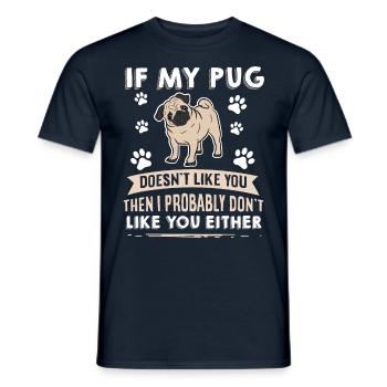 Conception de carlin pour chiens pour les amoureux des chiens - T-shirt homme - marine - Devant - AI Model Male 178 light (178cm)