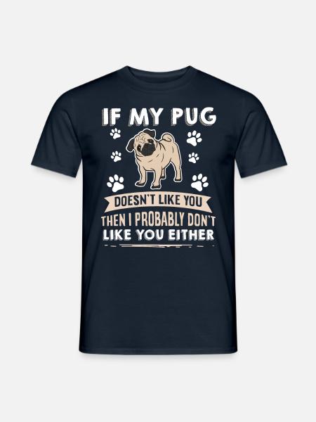 Hunde Mops Design für Hundeliebhaber - Mænd T-shirt - marineblå