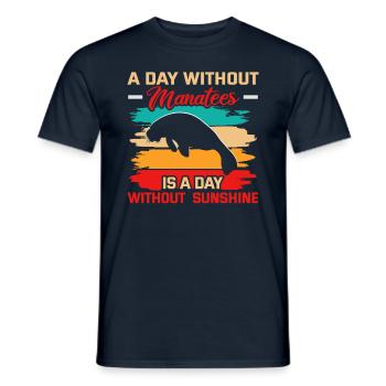 Cold Nose Warm Heart Manatee Chubby Manatee - Men's T-Shirt - navy - Front - AI Model Male 178 light (178cm)