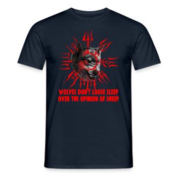 Vegvisir Odin mit Hugin und Munin - Wikinger - Männer T-Shirt - Navy - Vorne - AI Model Male 178 light (178cm)