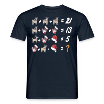 Noël moche, Noël, Math, Devoir de mathématiques - T-shirt homme - marine - Devant - AI Model Male 178 light (178cm)