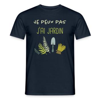 Je peux pas, j'ai jardin - T-shirt homme - marine - Devant - AI Model Male 178 light (178cm)