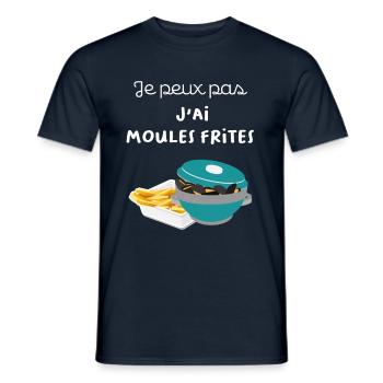 Je peux pas j'ai moules frites - T-shirt homme - marine - Devant - AI Model Male 178 light (178cm)