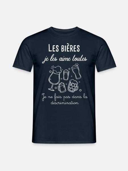 Offrir cadeau bières - T-shirt homme - marine