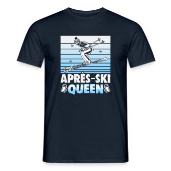 Skifahrer Apres Ski Queen Ski - Männer T-Shirt - Navy - Vorne - AI Model Male 178 light (178cm)