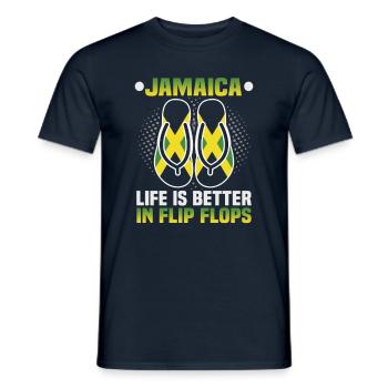 Vacances à la plage en Jamaïque au bord de la mer Design beach motif - T-shirt homme - marine - Devant - AI Model Male 178 light (178cm)