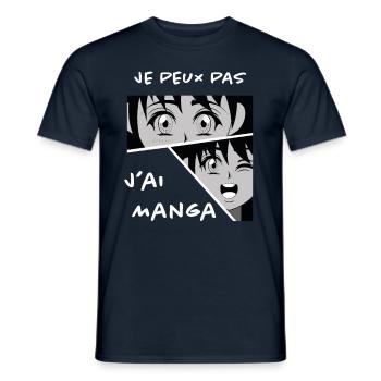Humour Manga - T-shirt homme - marine - Devant - AI Model Male 178 light (178cm)