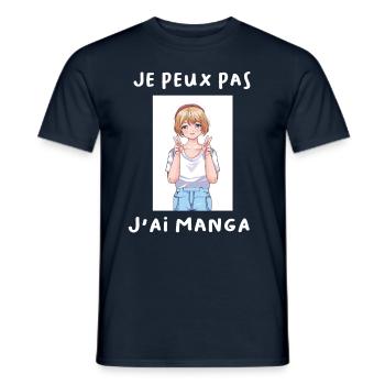 Idée cadeau Manga - T-shirt homme - marine - Devant - AI Model Male 178 light (178cm)