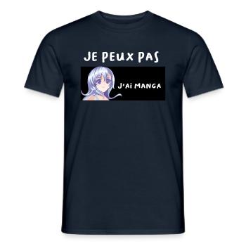 Design Manga - T-shirt homme - marine - Devant - AI Model Male 178 light (178cm)