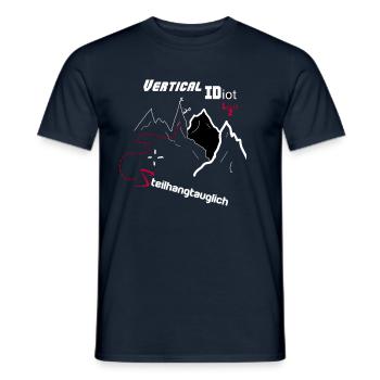 Vertical IDiot Level 2 Black Edition - Männer T-Shirt - Navy - Vorne - AI Model Male 178 light (178cm)
