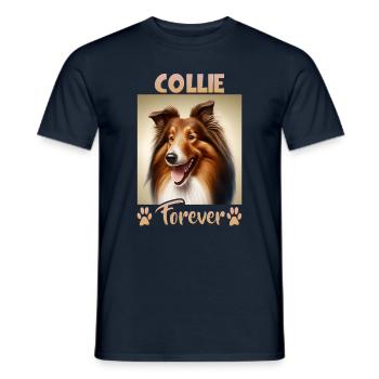 Collie Dog Saying Collie Design - T-shirt homme - marine - Devant - AI Model Male 178 light (178cm)