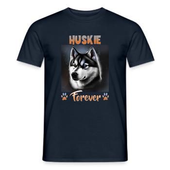 Dog Saying Huskie Design for Dog Lovers - Men's T-Shirt - navy - Front - AI Model Male 178 light (178cm)