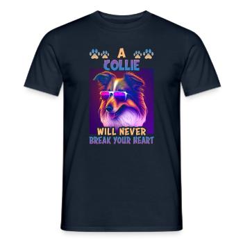 Collie Dog Saying Collie Design - T-shirt homme - marine - Devant - AI Model Male 178 light (178cm)