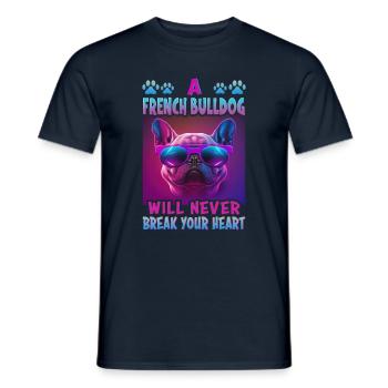 Chiens Français Bulldog Amateurs de chiens - T-shirt homme - marine - Devant - AI Model Male 178 light (178cm)