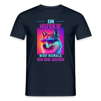 Hunde Spruch Huskie Design für Hundeliebhaber - Männer T-Shirt - Navy - Vorne - AI Model Male 178 light (178cm)