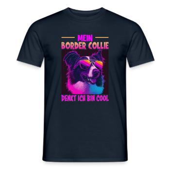 Hunde Spruch Border Collie Design - Männer T-Shirt - Navy - Vorne - AI Model Male 178 light (178cm)