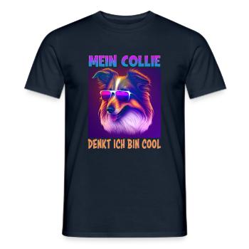 Hunde Spruch Collie Design - Männer T-Shirt - Navy - Vorne - AI Model Male 178 light (178cm)