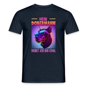 Hunde Spruch Doberman Design für Hundeliebhaber - Männer T-Shirt - Navy - Vorne - AI Model Male 178 light (178cm)
