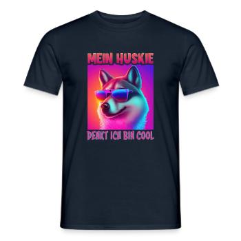 Hunde Spruch Huskie Design für Hundeliebhaber - Männer T-Shirt - Navy - Vorne - AI Model Male 178 light (178cm)