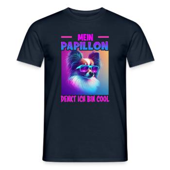 Hunde Spruch Papillon Design für Hundeliebhaber - Männer T-Shirt - Navy - Vorne - AI Model Male 178 light (178cm)