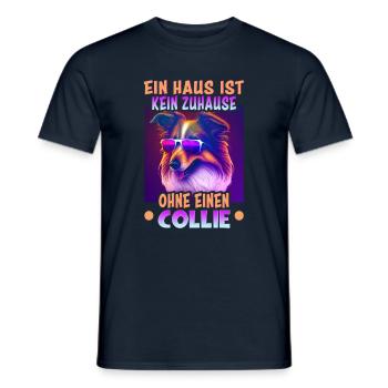 Hunde Spruch Collie Design - Männer T-Shirt - Navy - Vorne - AI Model Male 178 light (178cm)