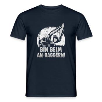 Crane operator design for excavator operators and construction workers - Men's T-Shirt - navy - Front - AI Model Male 178 light (178cm)