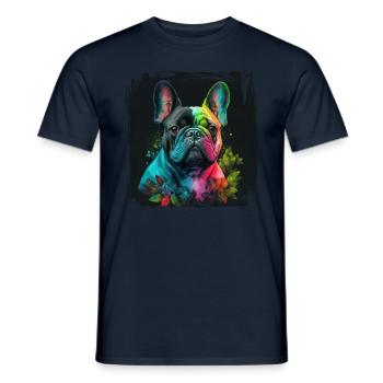 Chiens Français Bulldog Amateurs de chiens - T-shirt homme - marine - Devant - AI Model Male 178 light (178cm)